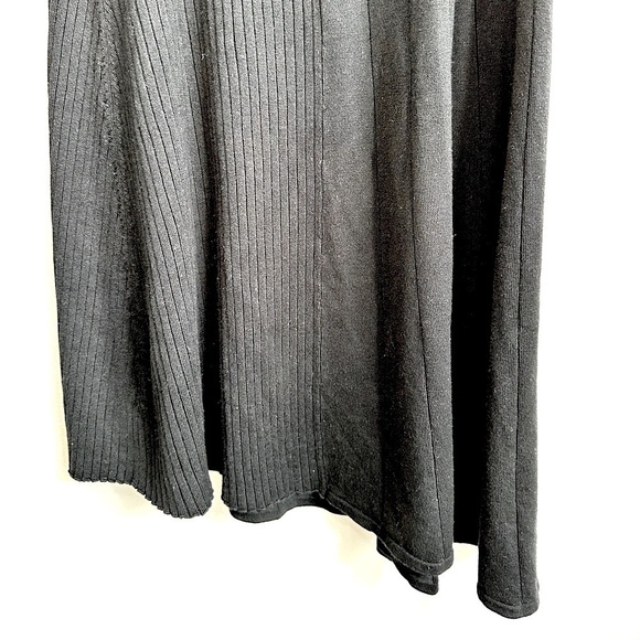NWT Bishop + Young Black Ribbed Pleated Asymmetrical Midi Skirt Size Small - Picture 5 of 15